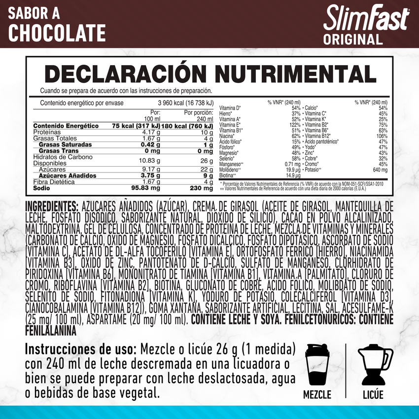 Slim Fast Malteada Original 572 gr Nueva imagen