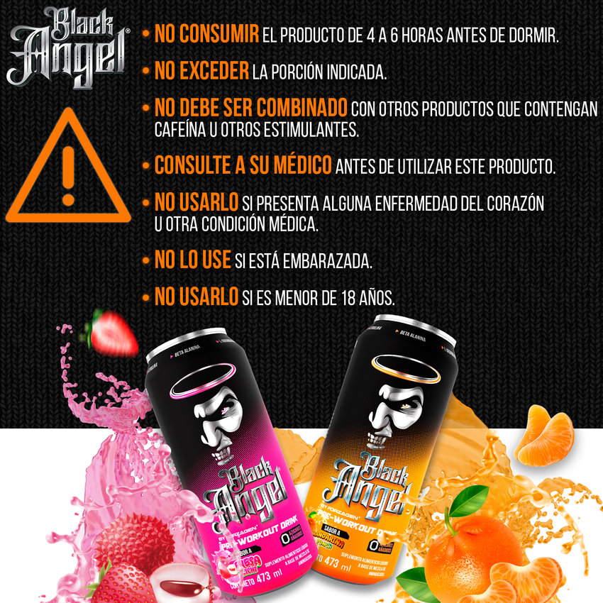 Black Angel Pre-Workout Drink 473 ml