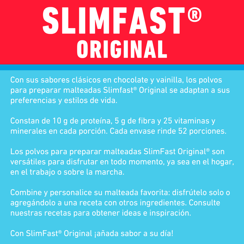 Slim Fast Malteada Original 1.35 kg Nueva imagen